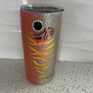 Yeti custom tumbler cup with lid, fish design with clear coat